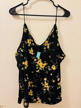 Maurices Black Cami with Yellow Floral Print